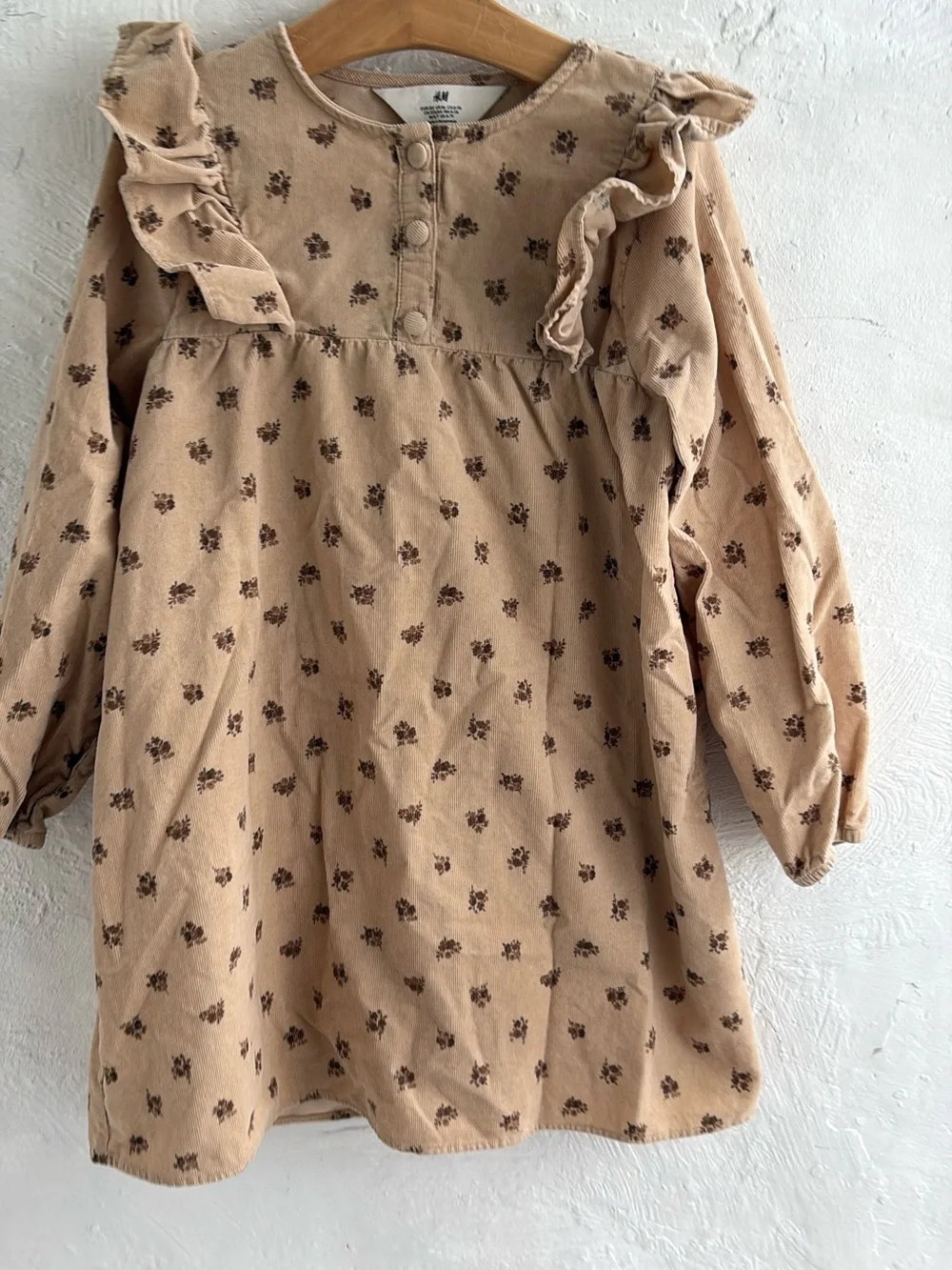 H&M corduroy style floral dress girls size 6x